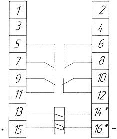 Схема присоединения реле РП-16-4
