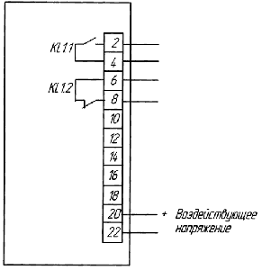 Схема присоединения реле РСН-12, РСН-18   
