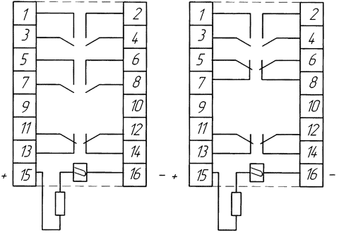 Схема присоединения реле РП-16-6